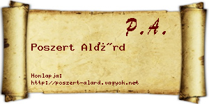 Poszert Alárd névjegykártya